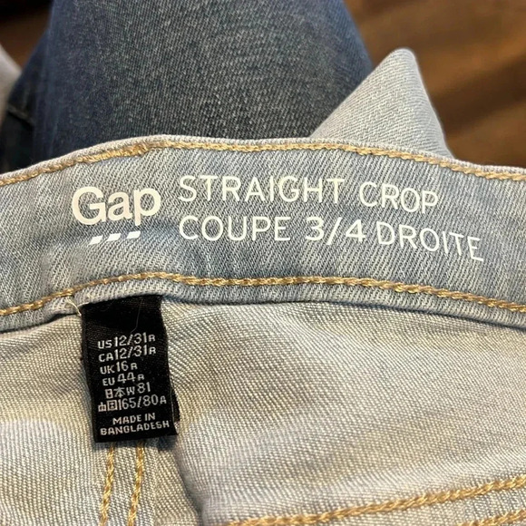 Gap women’s Jeans 12 Straight super crop light indigo streetwear Y2K denim retro - Picture 6 of 9